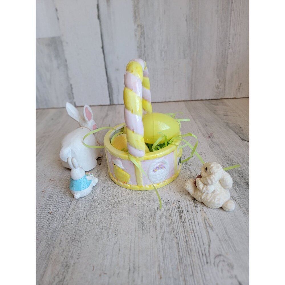 Vintage Easter bunny egg variety basket Springs‎ set home decor figure